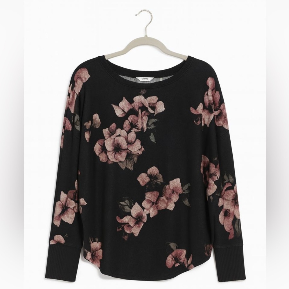 REITMANS | Black and Pink Floral Sweatshirt